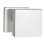 Coppia Pomolo Girevole Quadro Decentrato Collo Tondo d.50x50x60h Rosetta Quadra d.50x50x10h AISI304 RAL9016 Bianco Opaco  Fimet Maniglie
